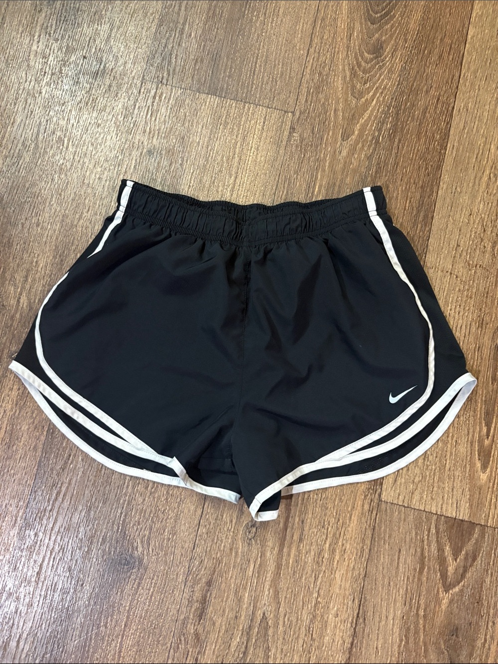 Nike Black Athletic Shorts with White Piping